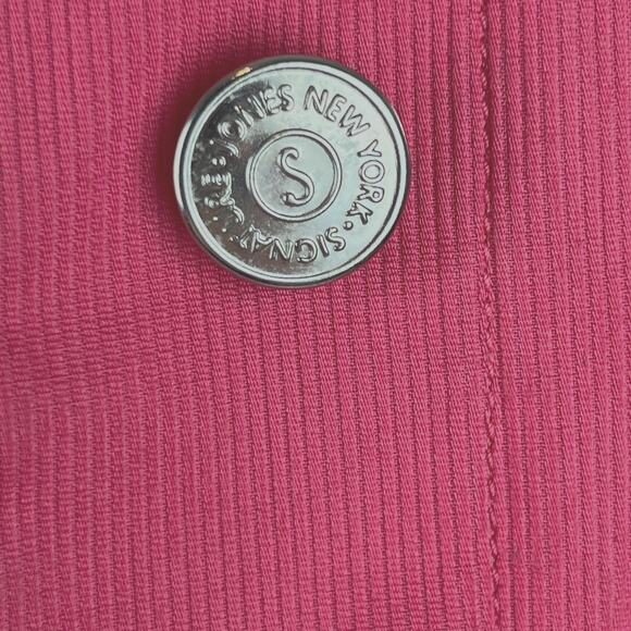 Jones New York Signature Womens M Jacket Small Corduroy Pinkish Coral - Picture 13 of 13